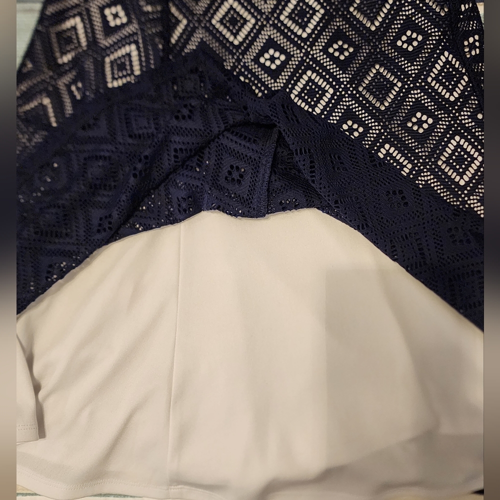 New York & Company Printed Color Block Wrap Dress - Picture 3 of 14